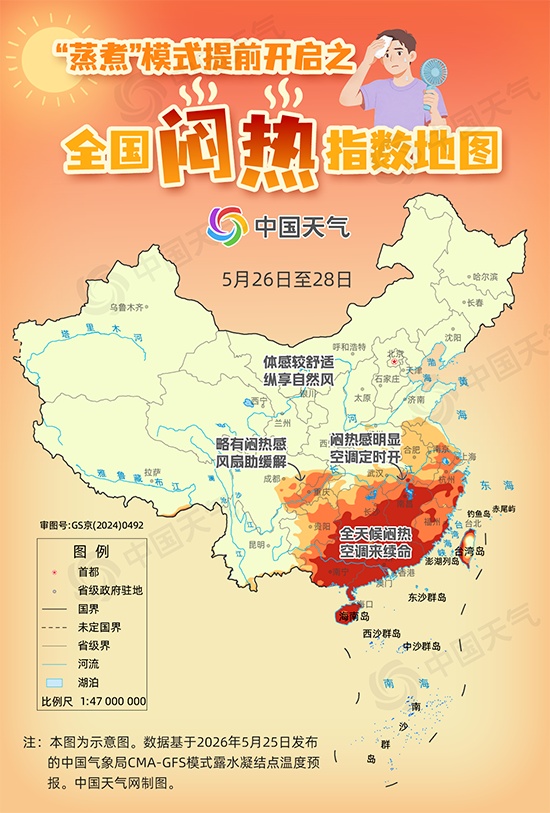 南方大范围闷热天气上线 注意及时补水 当心“伤”脑
