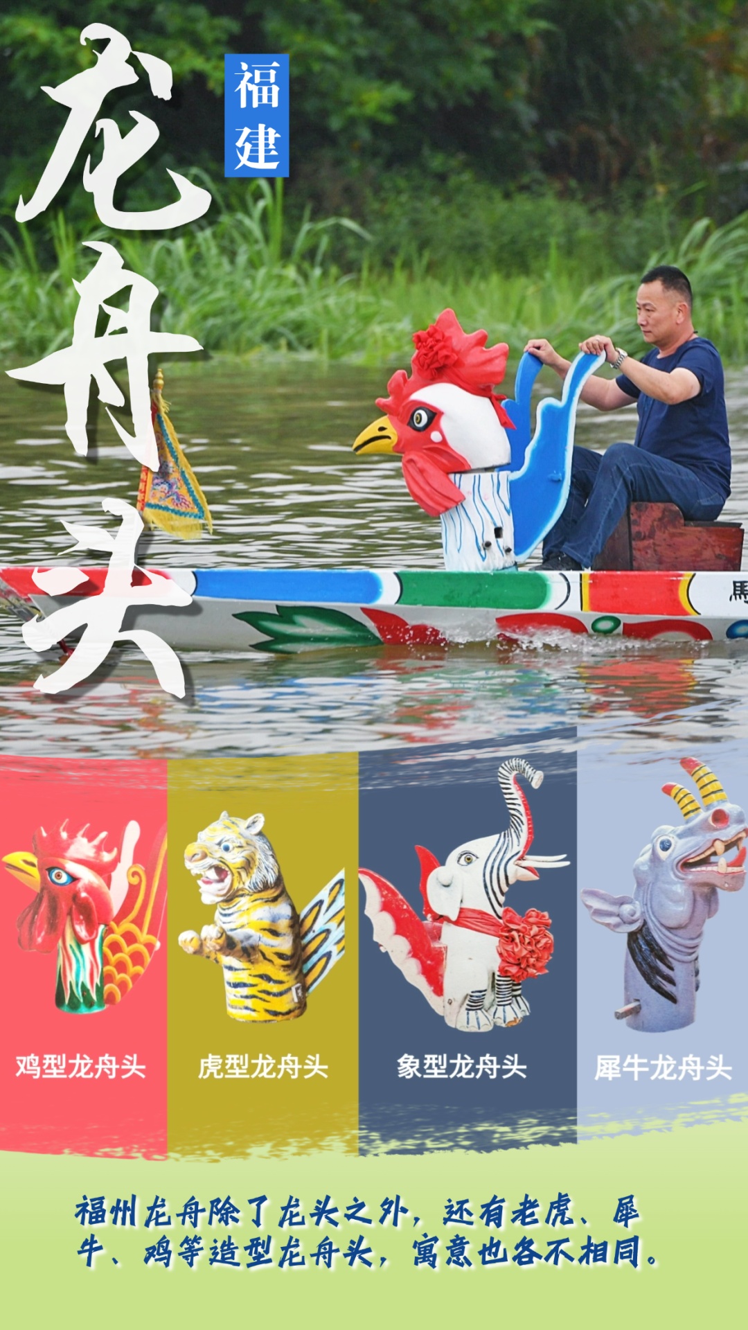 龙舟，竟然还有虎头、豹头、鸡头、蛙头……